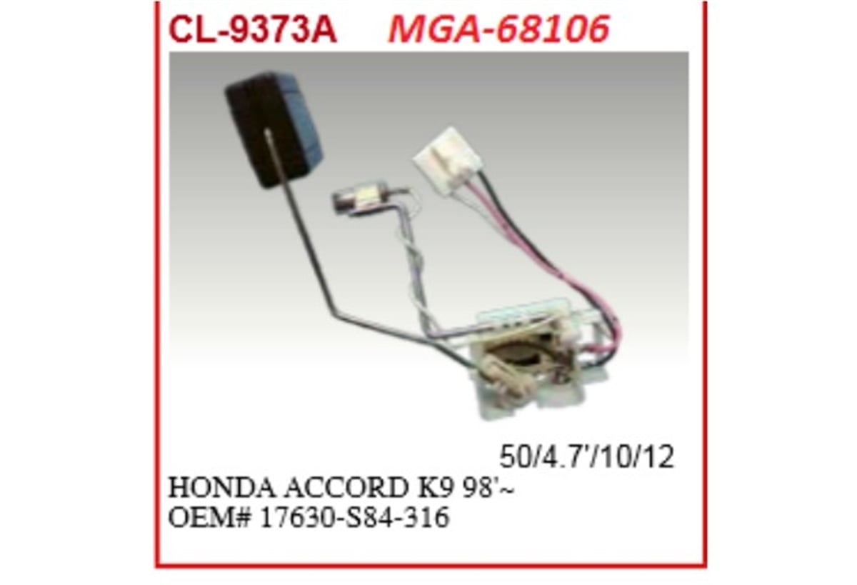 YEDEK PARÇADEPO ŞAMANDIRASI-HONDA ACCORD 98>02  17630S84316 -MGA-68106MGAMGA-68106