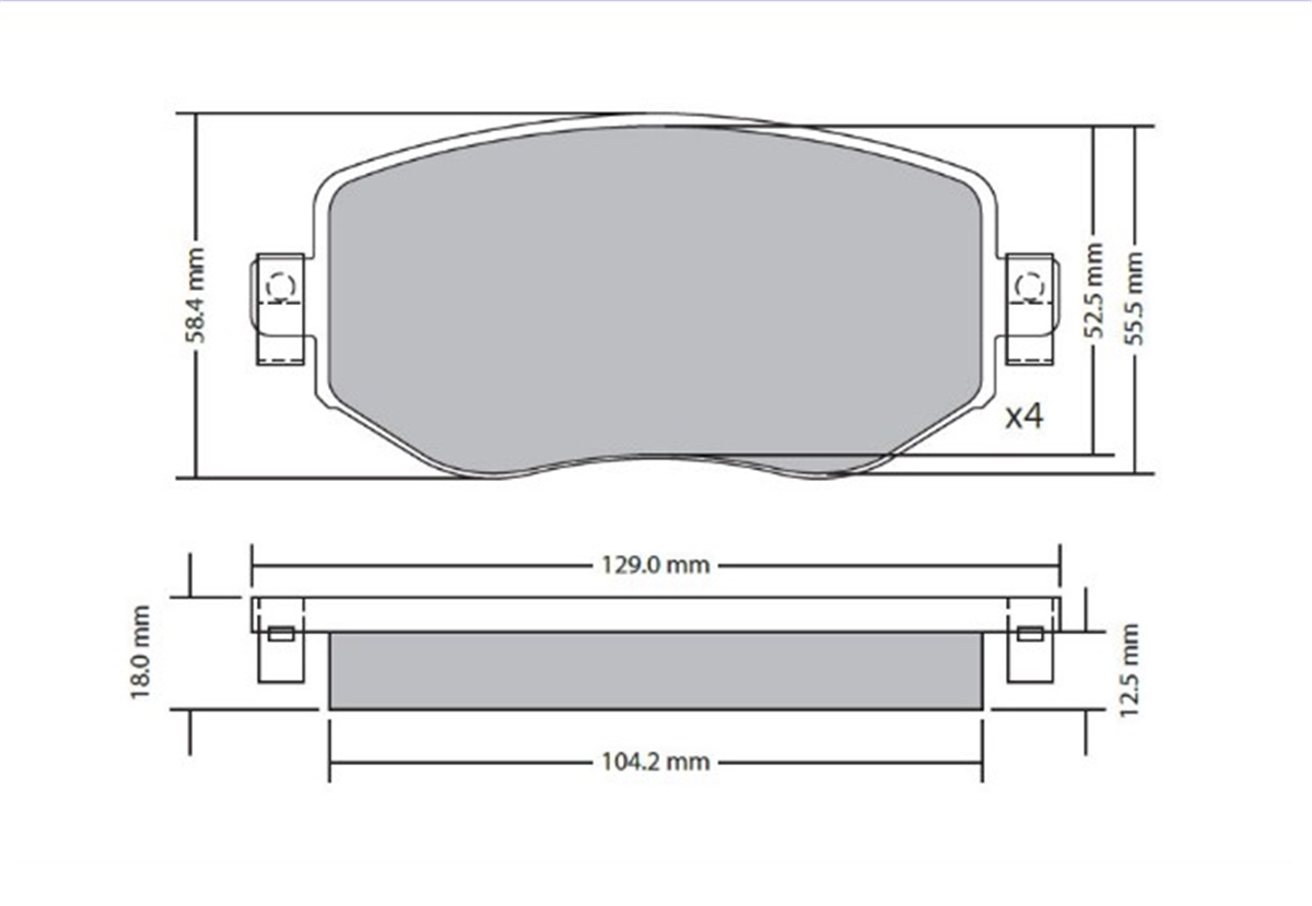 YEDEK PARÇADISK BALATA ON -  RENAULT  MEGANE IV 1.2 TCE - 1.6 TCE - 1.5DCI - 1.6 DCI  410603407R -MGA-55660MGAMGA-55660