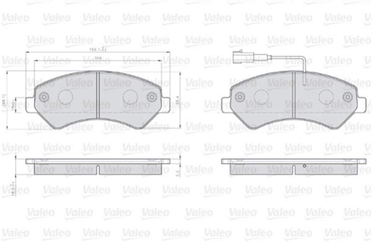 YEDEK PARÇADİSK FREN BALATASI LCV ÖN PEUGEOT BOXER 06- VALEO 873466VALEOVALEO 873466