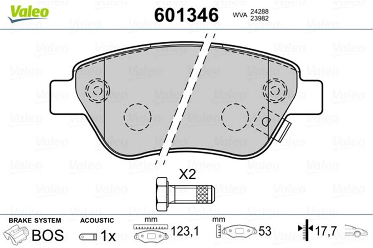 YEDEK PARÇADİSK FREN BALATASI ÖN OPEL ADAM VALEO 601346VALEOVALEO 601346