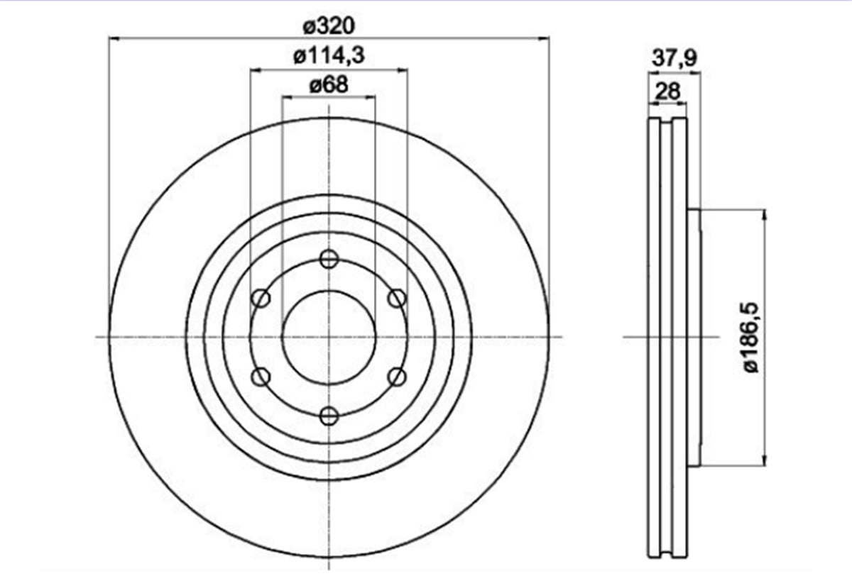 YEDEK PARÇAFREN DISK ON HAVA KANALLI 320-6  NISSAN NAVARA PARTFINDER II 05 -   40206EB320 -MGA-50340MGAMGA-50340