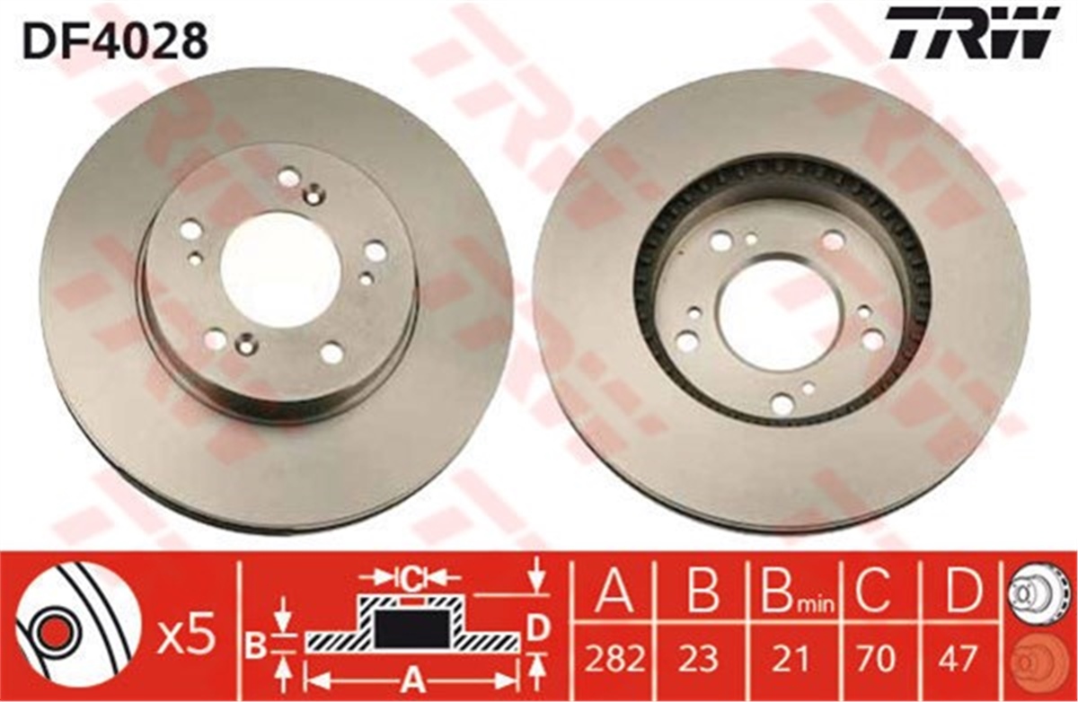 YEDEK PARÇAFREN DİSKİ ÖN TAKIM 45251-SP0-000 JAPON CRV (RD) HRV (GH) 99-05 PRELUDE (BB) 2.2 97-01 97-01 2.0 TRW TRW DF4028TRWTRW DF4028