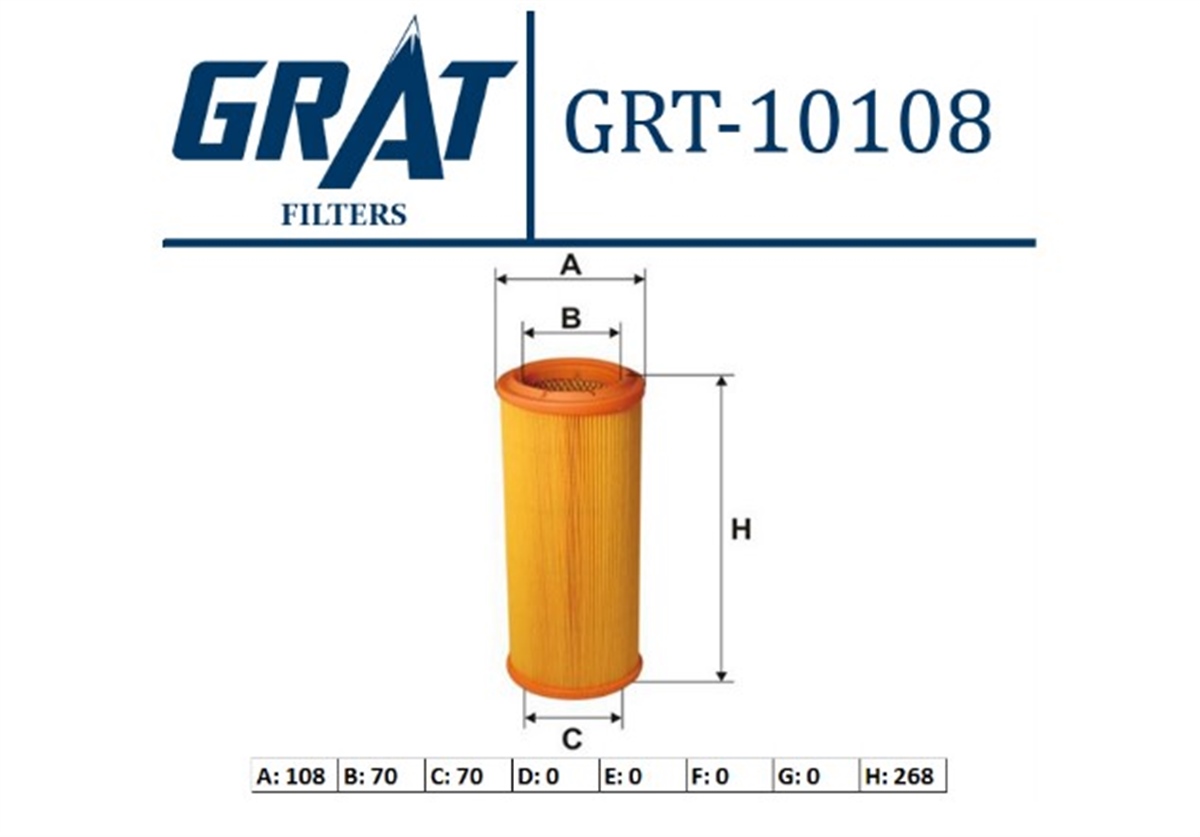 YEDEK PARÇAHAVA FILTRESI  FIAT DOBLO 1.9D JTD  46754989 -GRT-10108GRATGRT-10108