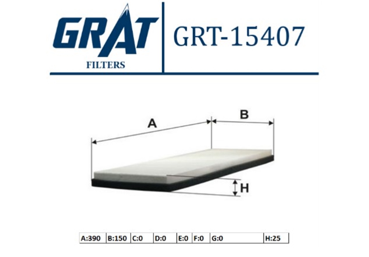 YEDEK PARÇAKABIN FILTRESI  AUDI  A4 1.6 1.8T 94-00/ VW PASSAT 96-00  8A0819439 -GRT-15407GRATGRT-15407