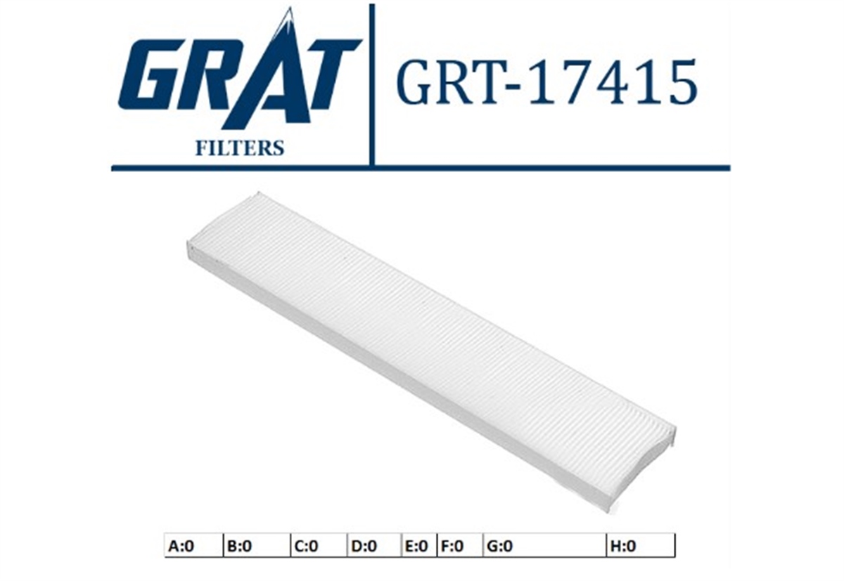 YEDEK PARÇAKABIN FILTRESI - VW SHARAN 96-10  SEAT ALHAMBRA 96-10 7M0819644 -GRT-17415GRATGRT-17415