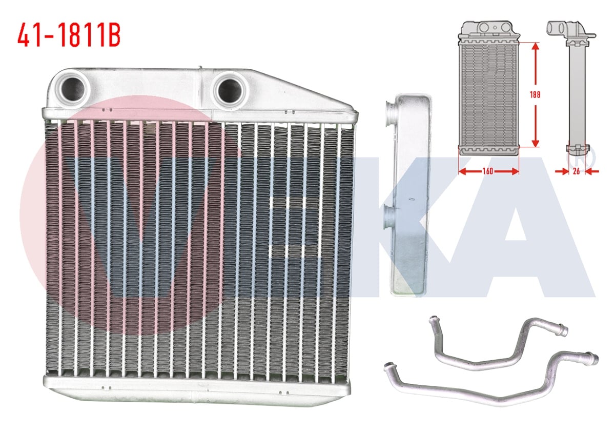 YEDEK PARÇAKALORİFER RADYATÖRÜ BRAZİNG BORULU LİNEA 1.3 MJT 2007>VEKA41-1811B