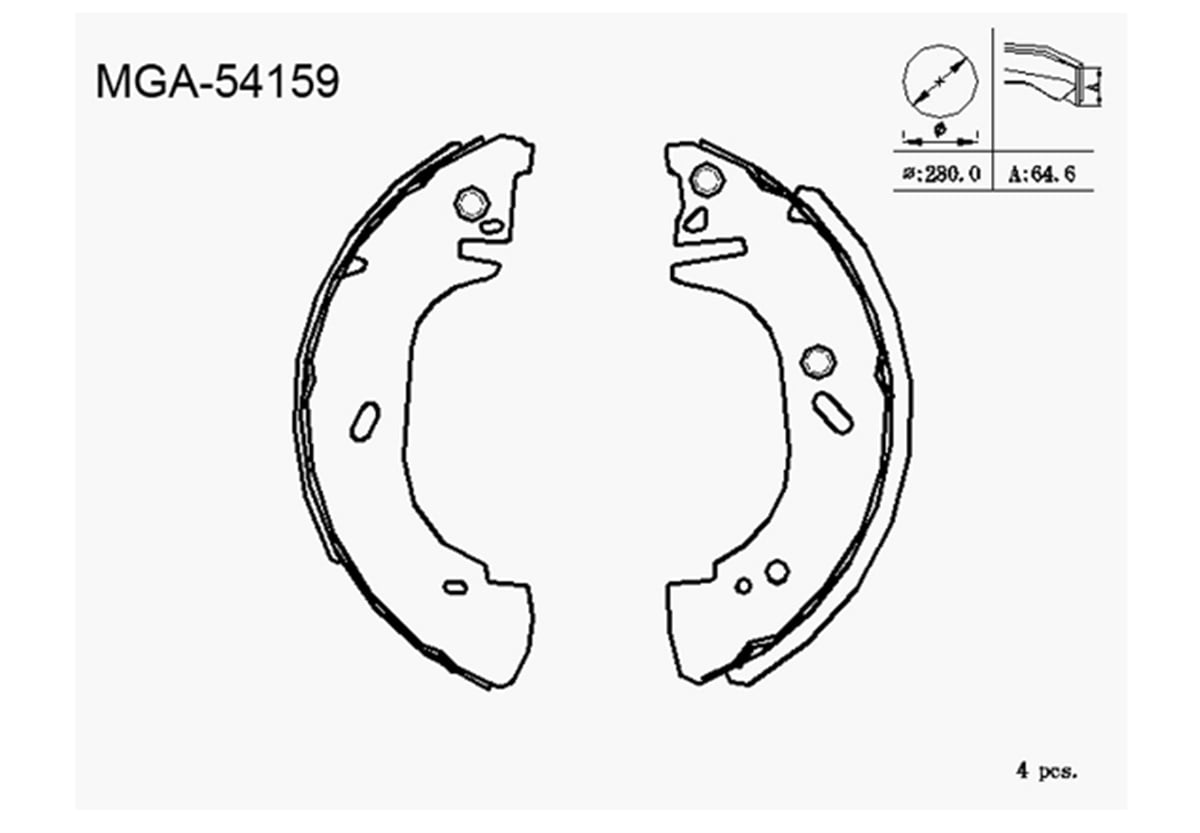 YEDEK PARÇAKAMPANA BALATA  FORD TRANSIT T15 88 - 94 94VB 2200 BB -MGA-54159MGAMGA-54159