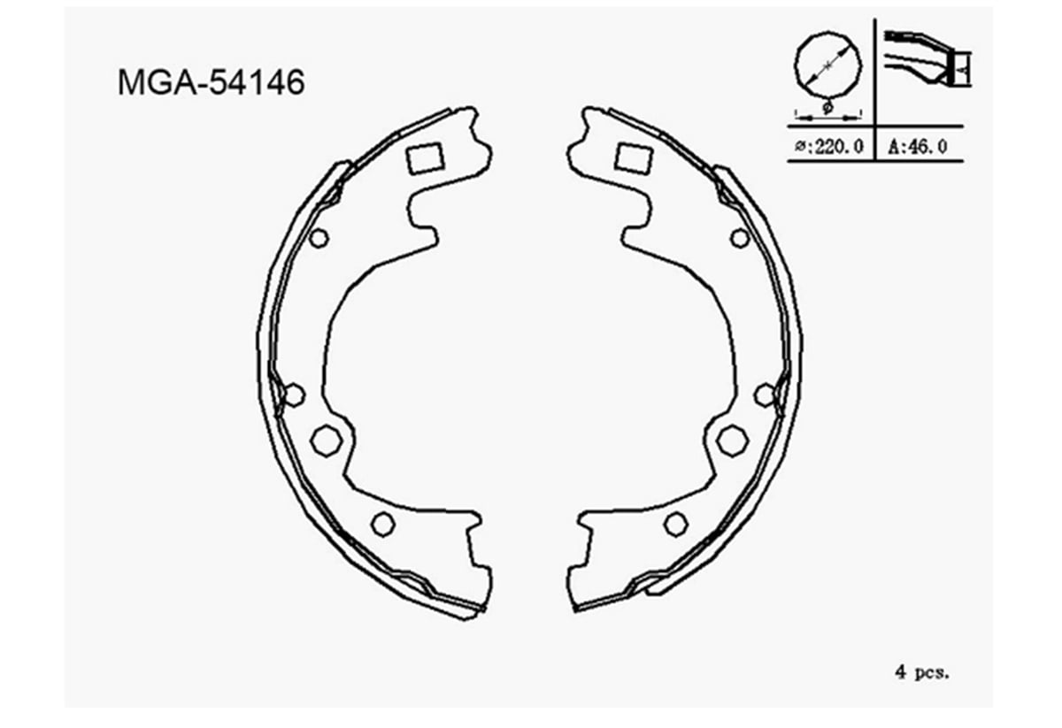 YEDEK PARÇAKAMPANA BALATA  HYUNDAI H100 KAMYONET 97 - 03 5830544A20 -MGA-54146MGAMGA-54146