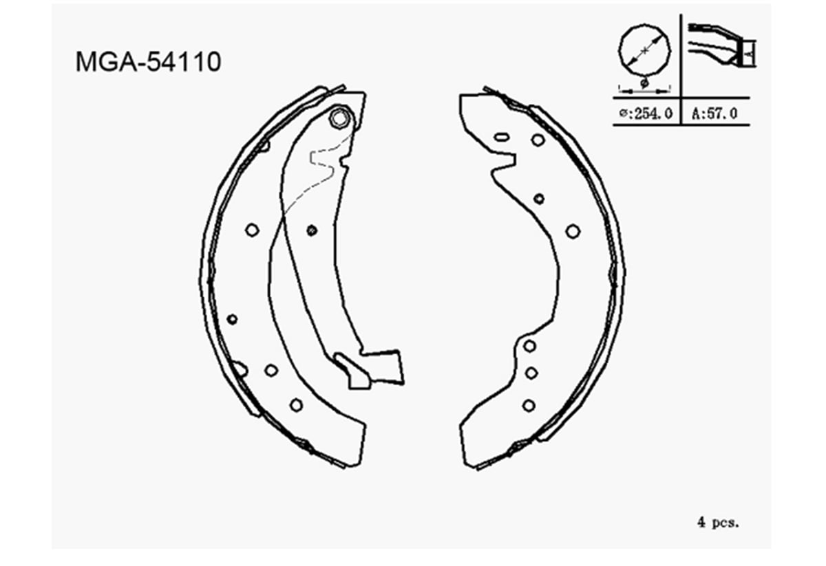 YEDEK PARÇAKAMPANA BALATA LEVYELI   FIAT DUCATO 02 - 06 / PEUGEOT BOXER / CITROEN JUMPER 02 - 06 1400 kg 4241H4 -MGA-54110MGAMGA-54110