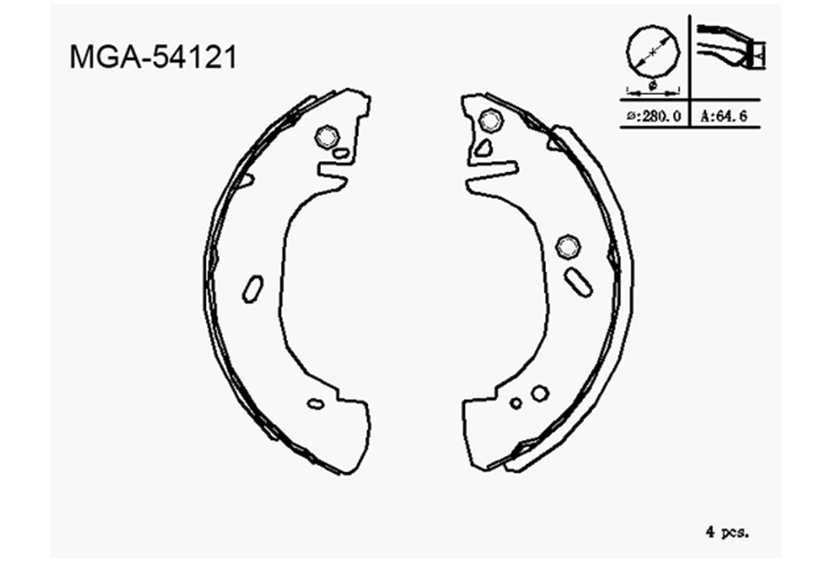 YEDEK PARÇAKAMPANA BALATA  RENAULT MASTER 2.5 98 -  / OPEL MOVANO 98 -  7701205290 -MGA-54121MGAMGA-54121