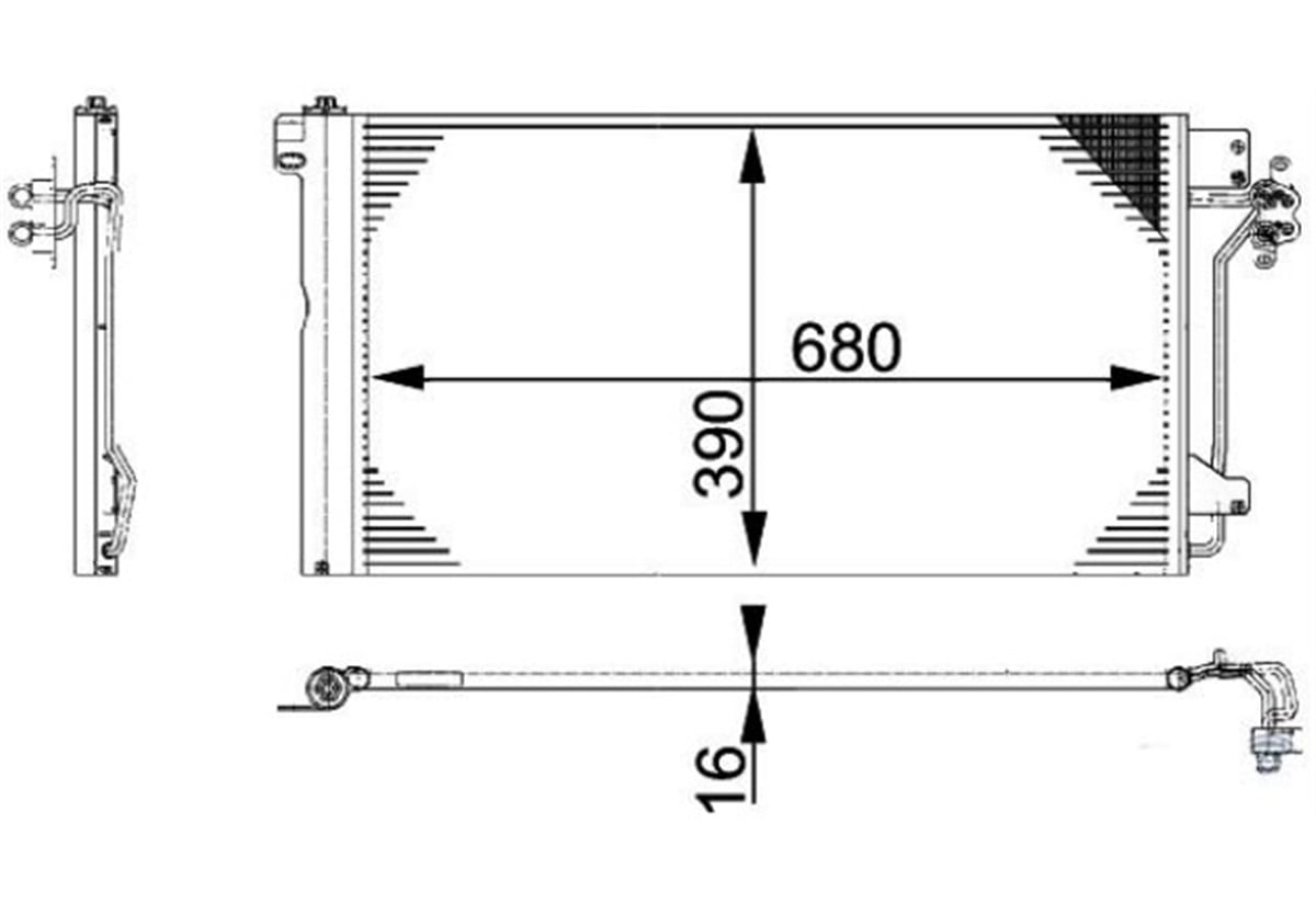 YEDEK PARÇAKLIMA RADYATORU VW TRANSPORTER 03-10 AXB-AXD-AXE 7H0820411E -MGA-82153MGAMGA-82153