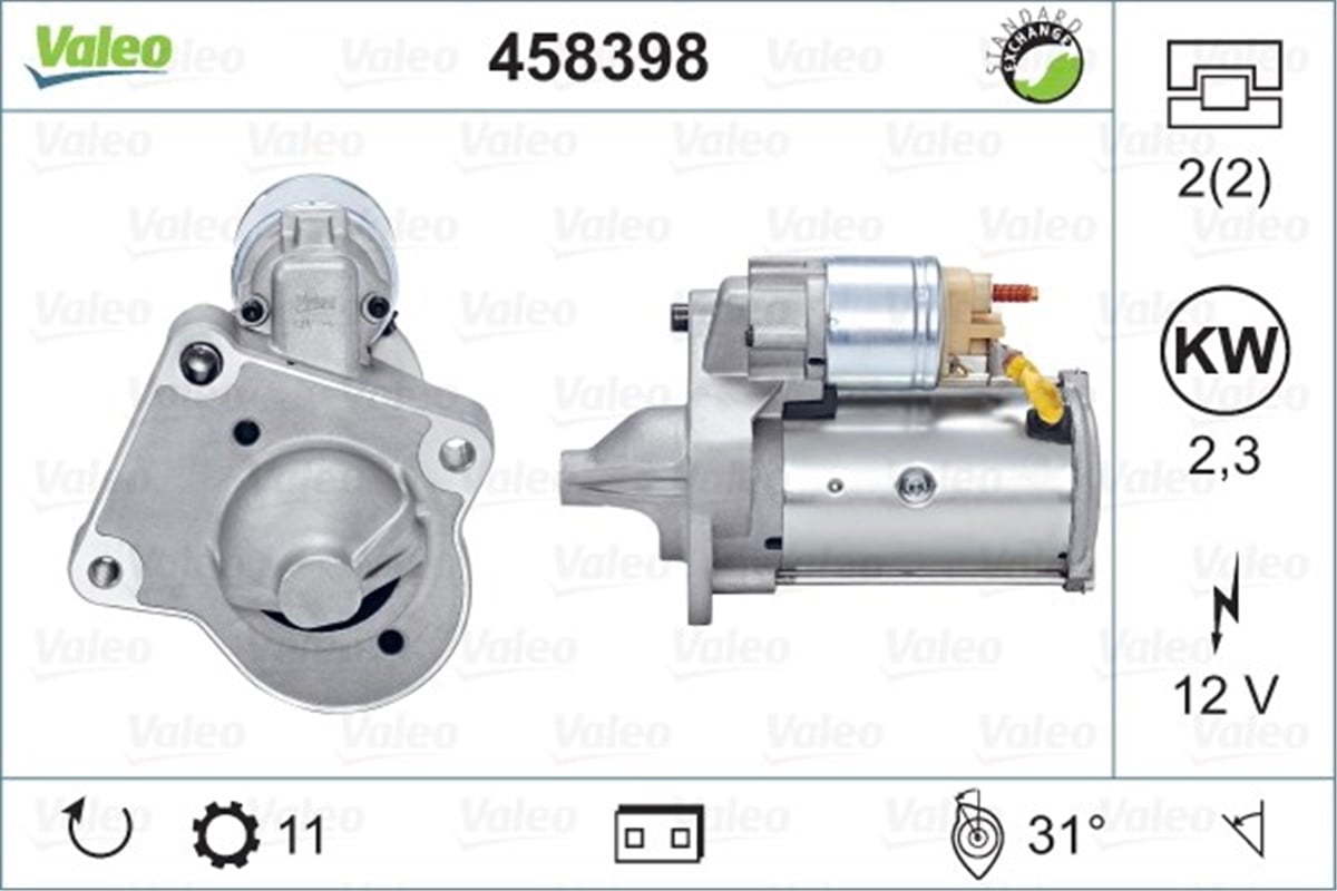 YEDEK PARÇAMARŞ MOTORU 12V C30 10-12 S40 10-12 S80 11-15 V50 04-10 V70 11-15 VALEO 438230VALEOVALEO 438230