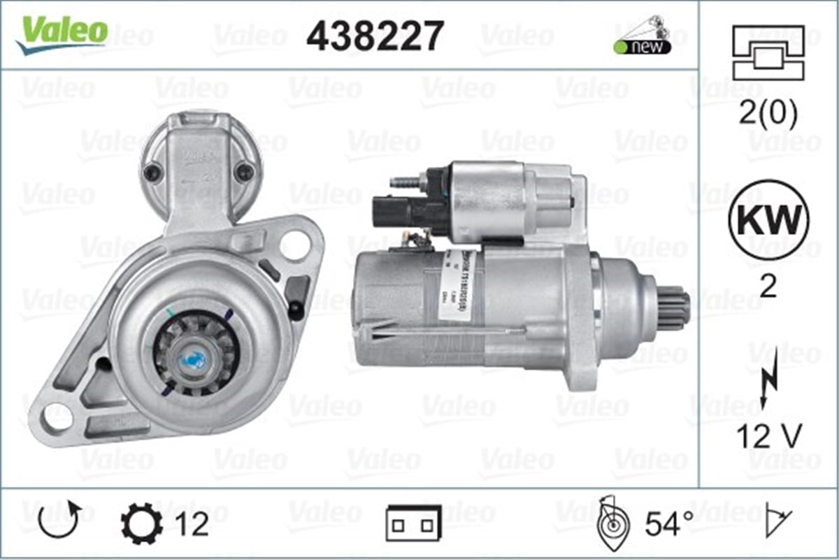 YEDEK PARÇAMARŞ MOTORU VAG DSG7 2.0 VALEO 438227VALEOVALEO 438227