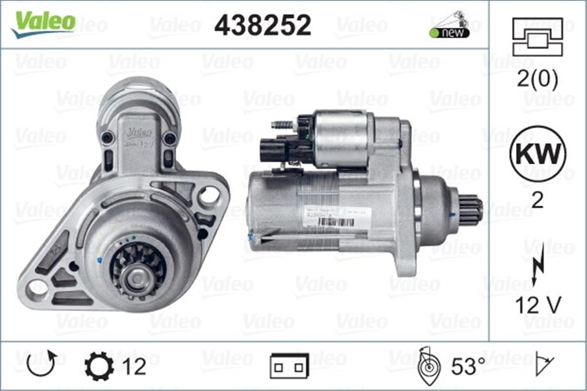 YEDEK PARÇAMARŞ MOTORU VAG VALEO 438252VALEOVALEO 438252