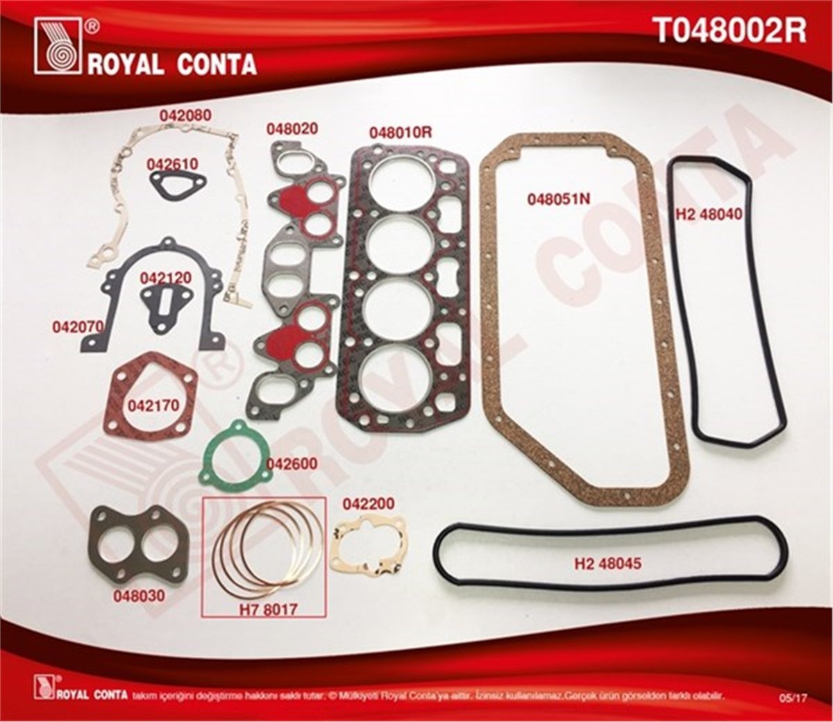 YEDEK PARÇAMOTOR TAKIM CONTA KARTER-MANTAR FAVORIT-FELICIA-FORMAN ROYAL T048002RROYALROYAL T048002R