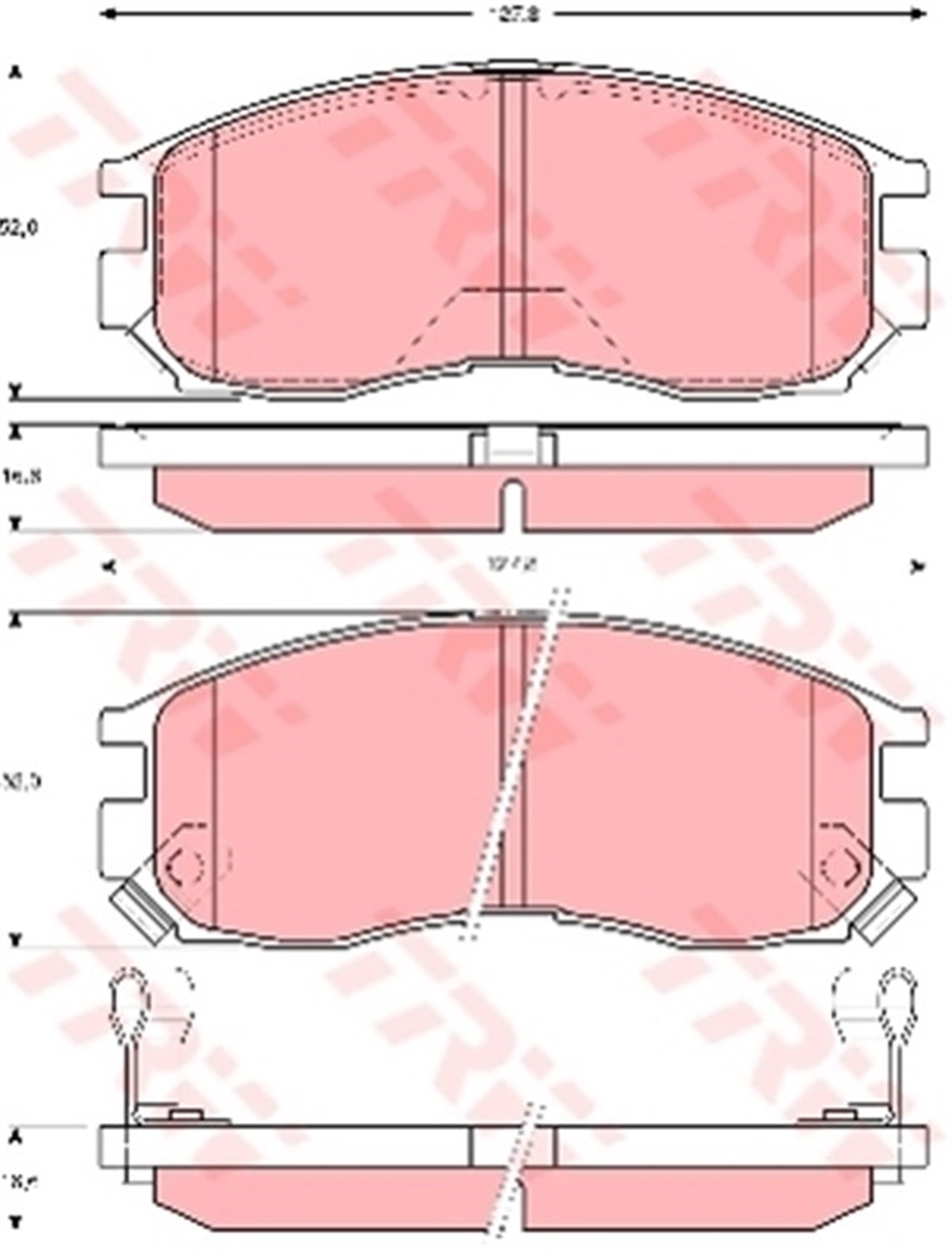 YEDEK PARÇAÖN BALATA PERSONA 300-316 GLX 96-00 - 400 416 GLXI 01-94 400-400 4.18 05-96 TRW GDB3133TRWTRW GDB3133