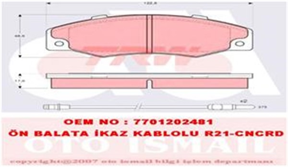 YEDEK PARÇAÖN BALATA R21-CNCRD FİŞLİ TRW GDB903TRWTRW GDB903