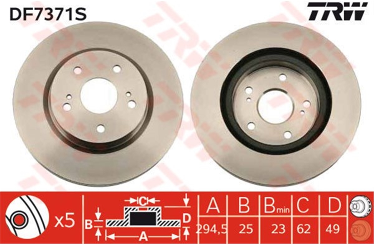 YEDEK PARÇAÖN FREN AYNASI HAVALI GRAND VITARA 1.6-2.0-1.9DDIS 04-05 TRW DF7371STRWTRW DF7371S