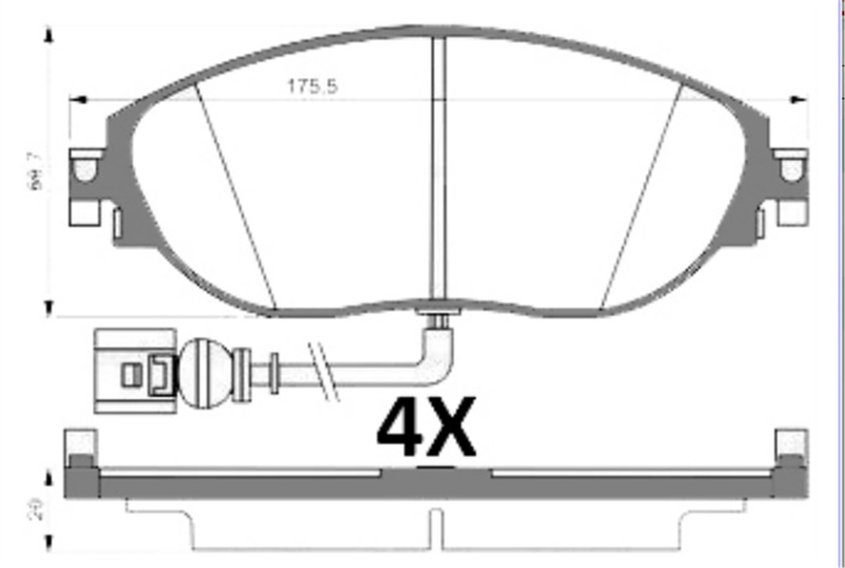 YEDEK PARÇAON FREN BALATASI (VW PASSAT 11-15  SHARAN 11-  SEAT ALHAMBRA 11-)MGAMGA-55667