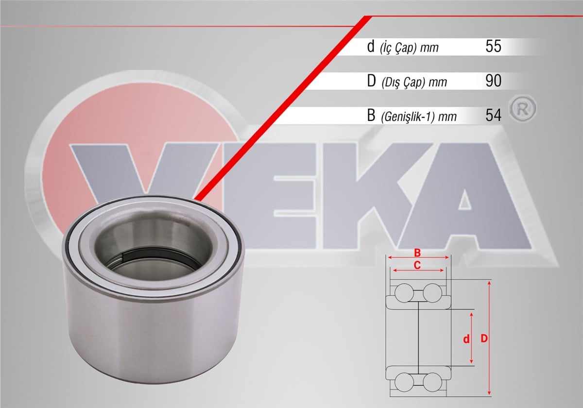 YEDEK PARÇAÖN TEKER RULMANI ABSLI DUCATO 2.3 MJT 2006-2014 MASTER III 2.3 DCI 2010>VEKA47-1809