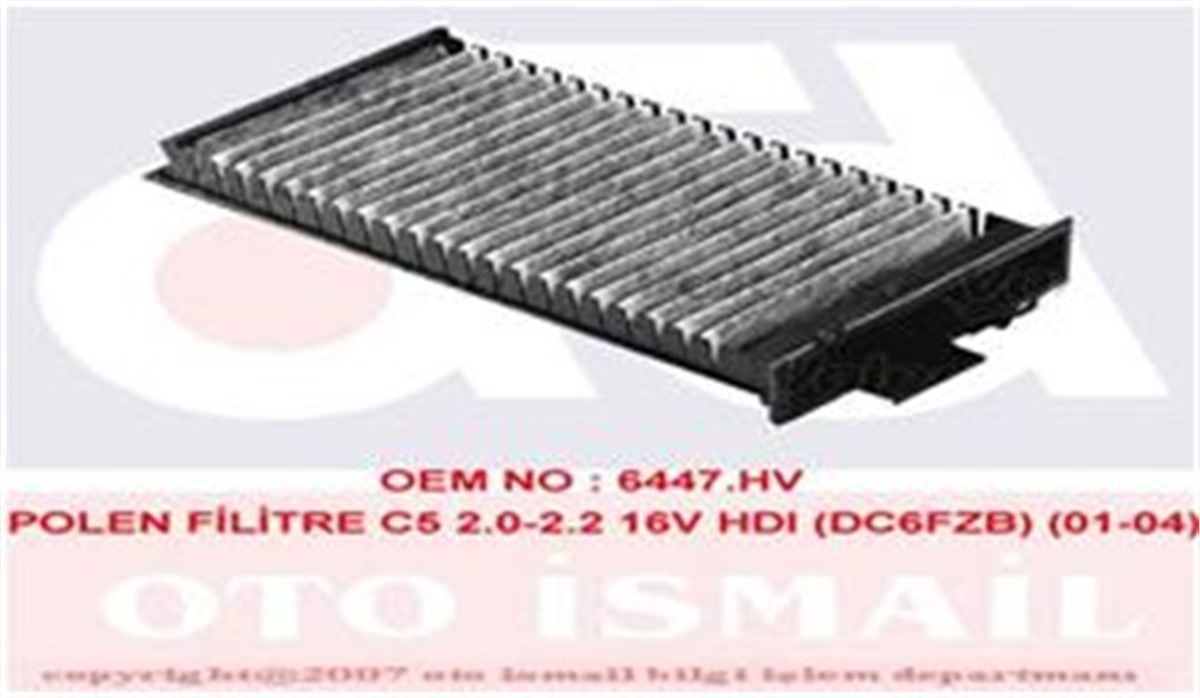 YEDEK PARÇAPOLEN FİLTRESİ C5 1.8 16V-2.0 16V 12-00-10-04 KARBONLU VALEO 698541VALEOVALEO 698541