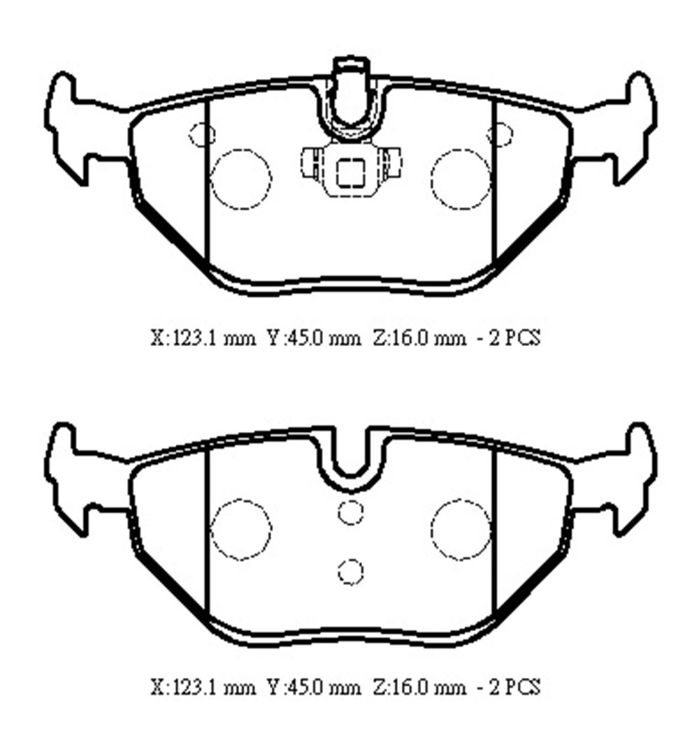 YEDEK PARÇARover 75- Sd- 00/04 Arka Fren Balatası (Kablosuz) (Disk) (123,1X45X16) 34211164499MEYDAN1725-6360