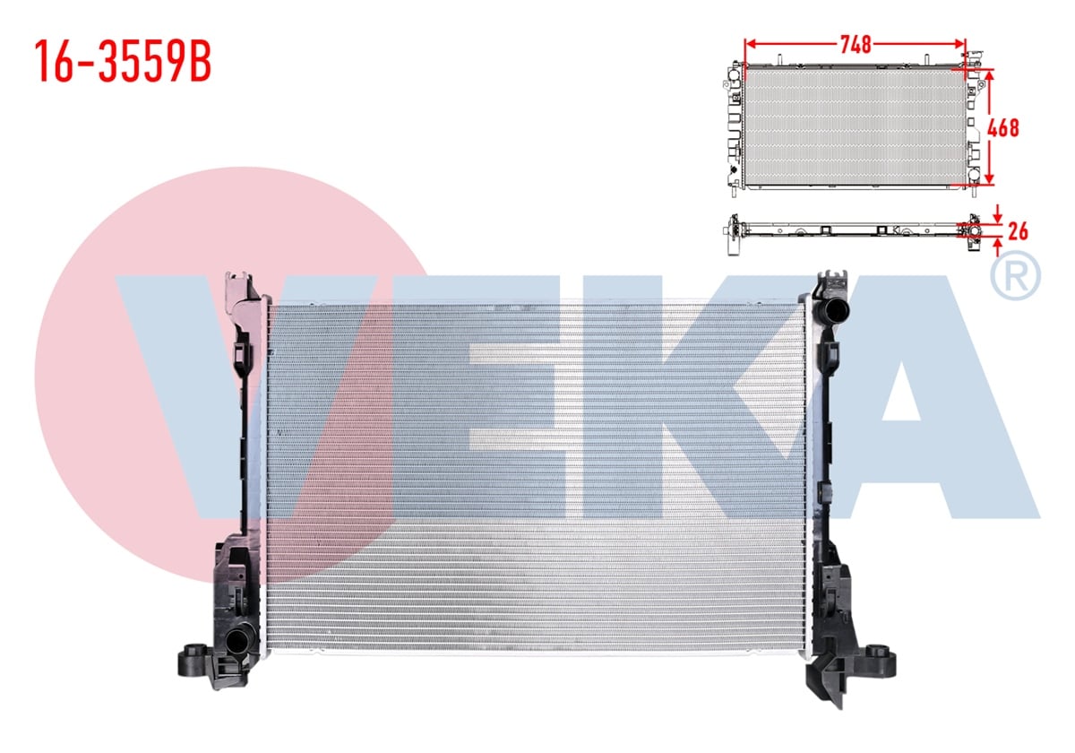 YEDEK PARÇASU RADYATÖRÜ BRAZİNG TRAFİC III JG_ 1.6 DCI M-T AC+ 115 PS 2014>VEKA16-3559B