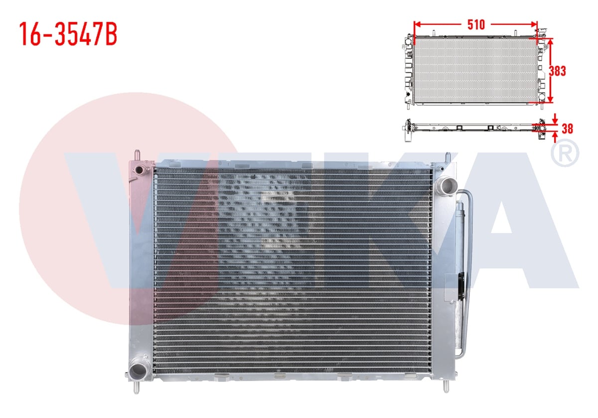 YEDEK PARÇASU RADYATÖRÜ BRAZİNG+KLİMA RADYATÖR TUPLU CLİO IIIVEKA16-3547B