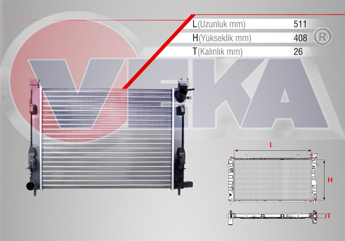 YEDEK PARÇASU RADYATÖRÜ CLİO IV 1.5 DCI M-T 2012>VEKA16-3539