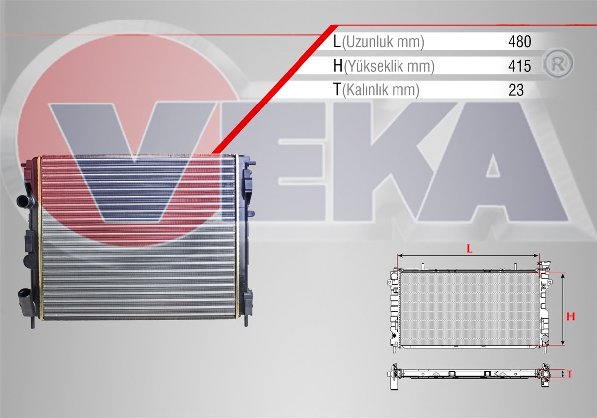 YEDEK PARÇASU RADYATÖRÜ CLİO SYMBOL 1.5 DCI M-T 1998-2005VEKA16-3502