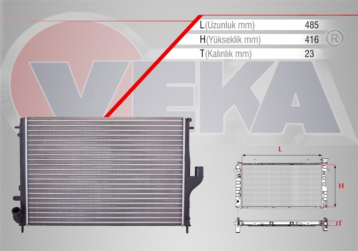 YEDEK PARÇASU RADYATÖRÜ MEKANİK DUSTER 1.5 DCI 85 HPVEKA16-3538