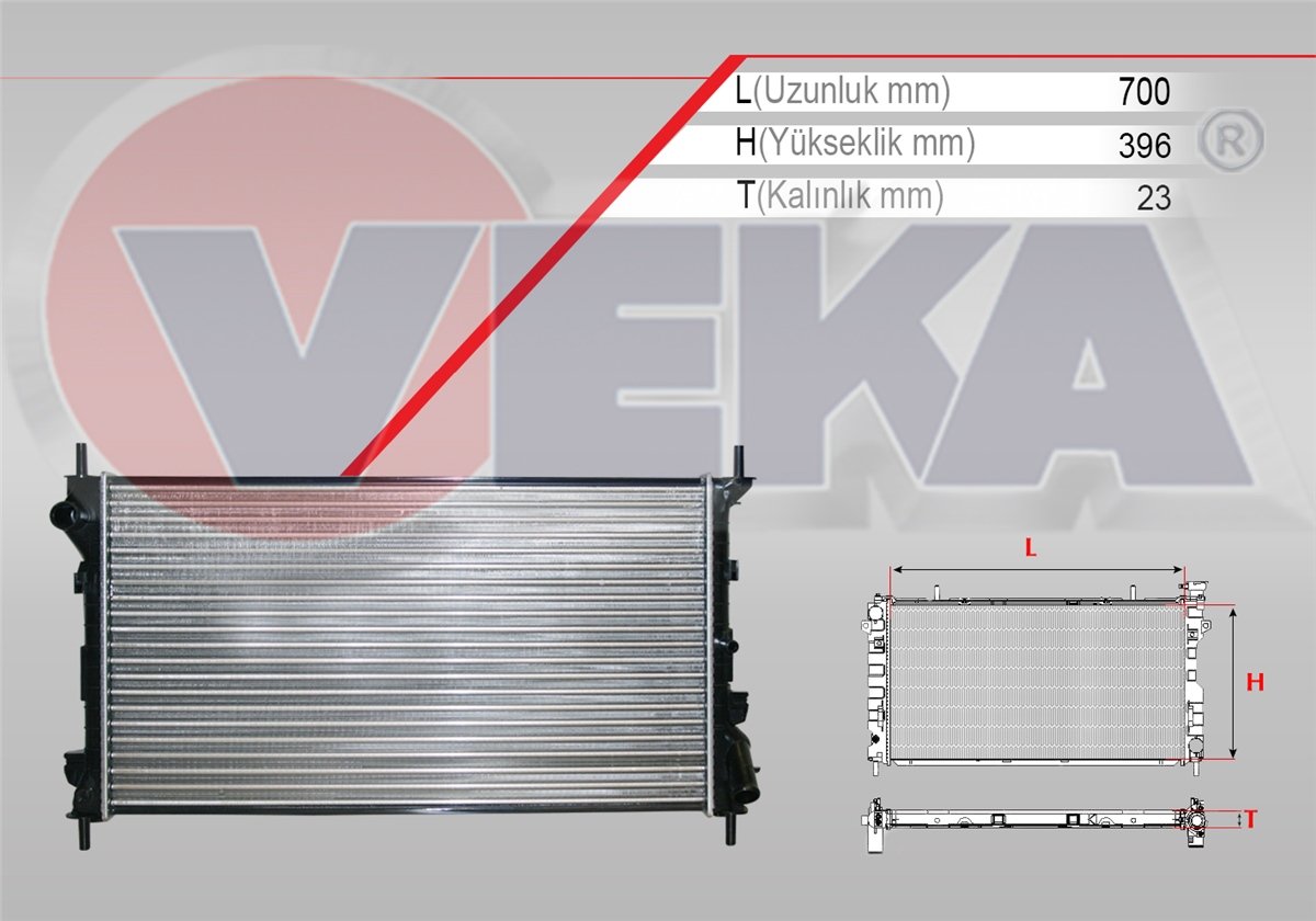 YEDEK PARÇASU RADYATORU MEKANIK FORD TRANSIT CONNECT 1.8 TDCI M-T AC+ 2002-2013VEKA16-1924