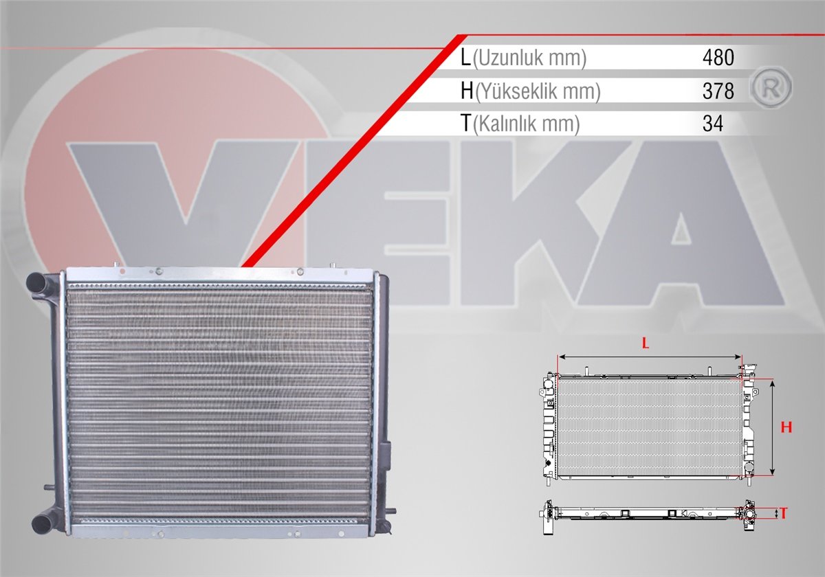 YEDEK PARÇASU RADYATORU MEKANIK RENAULT R19 1.9 D M-T 1988-2001VEKA16-3530