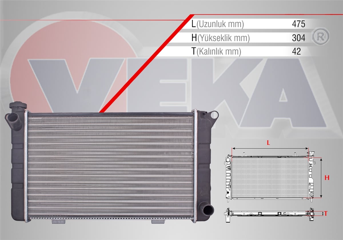 YEDEK PARÇASU RADYATÖRÜ R12 1.4 M-T 1971-2000VEKA16-3512