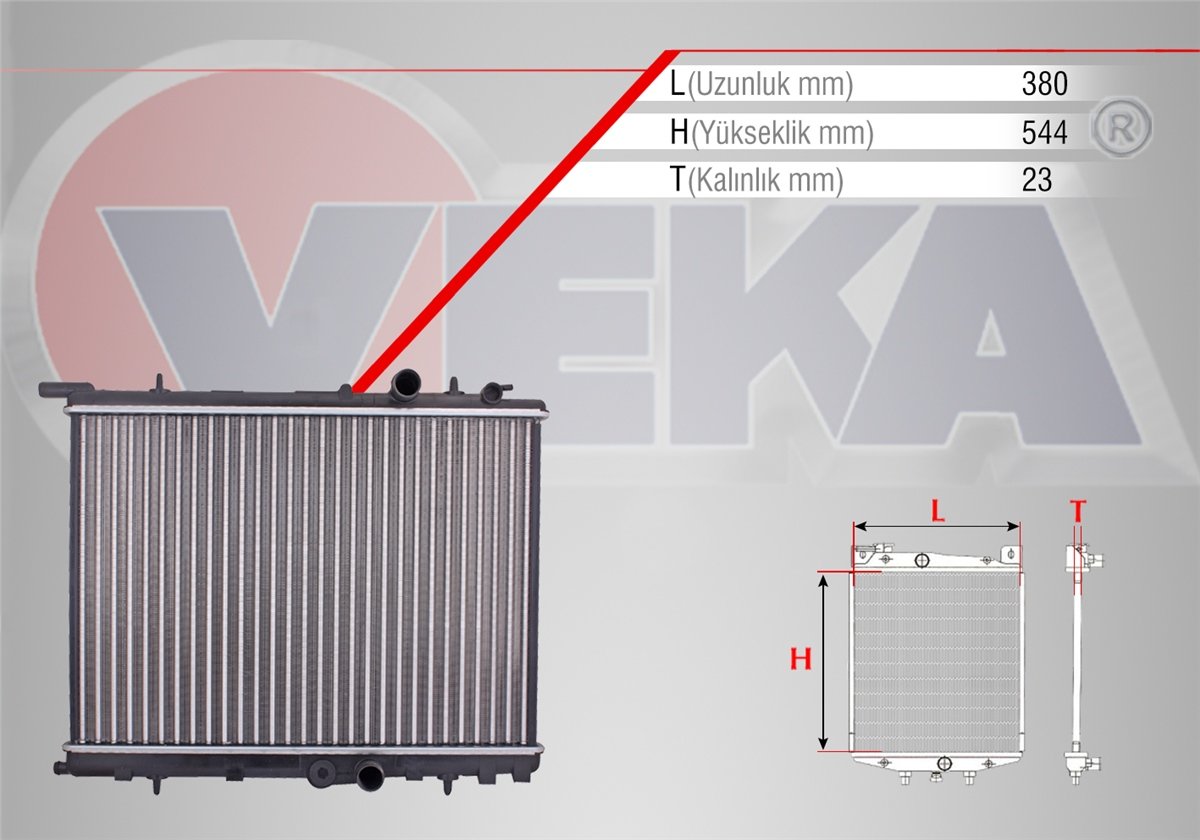 YEDEK PARÇASU RADYATÖRÜ UNIVERSAL TIP PEUGEOT PARTNER 55F 1.9 D M-T 1996-2008VEKA16-3300