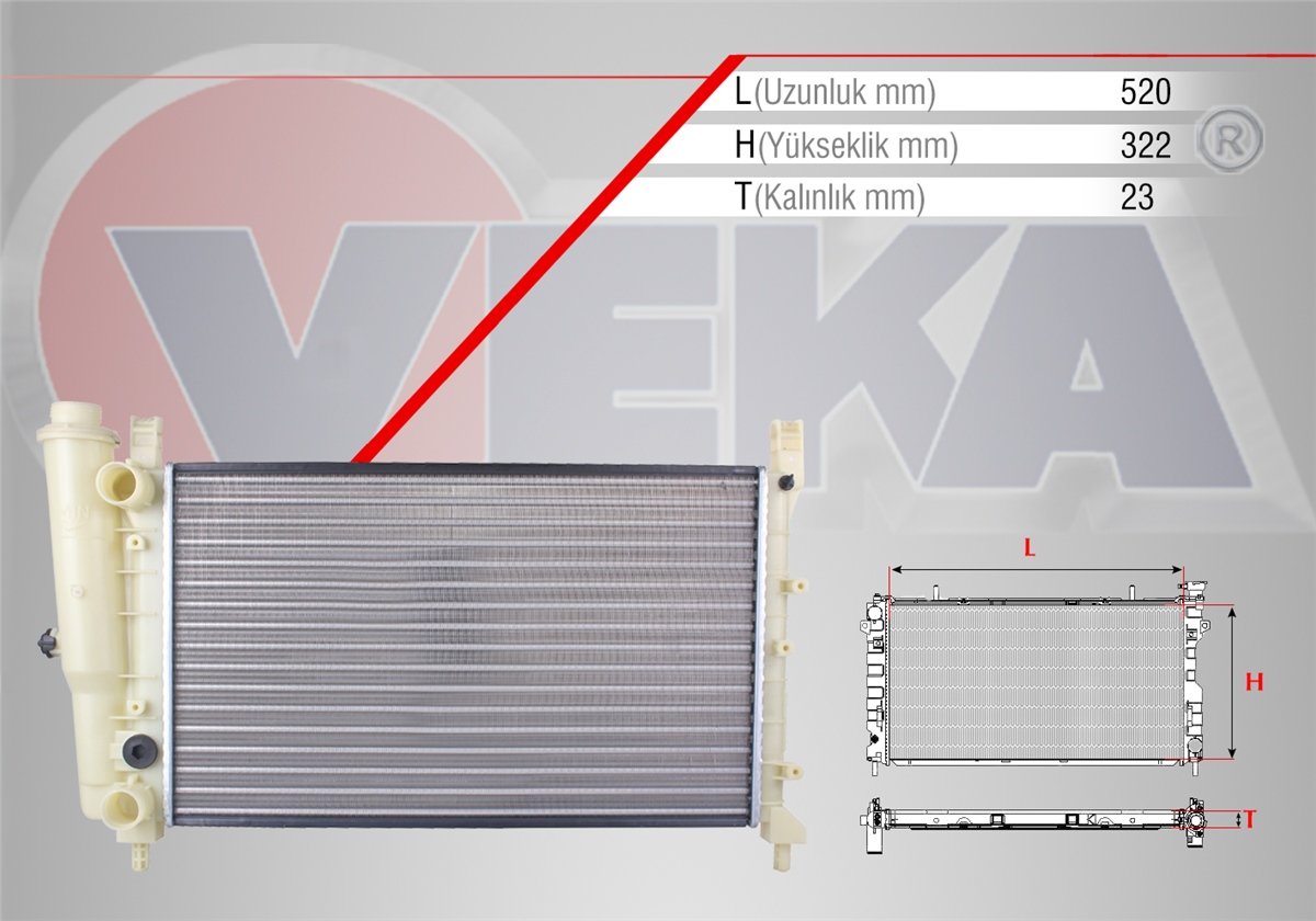 YEDEK PARÇASU RADYATÖRÜ UNO 70 1.4i M-T 1994-2000VEKA16-1806