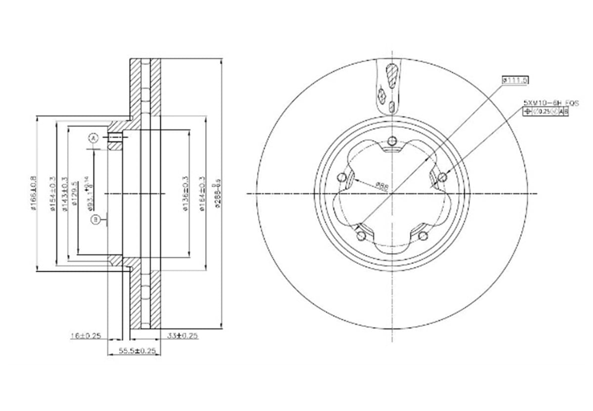 YEDEK PARÇATRANSIT CUSTOM V362 12> FREN DİSKİ ÖN (ADET FİYAT 288 MM) MGA-50415 BK21 1125 B1DHMPX-PARTSMGA-50415