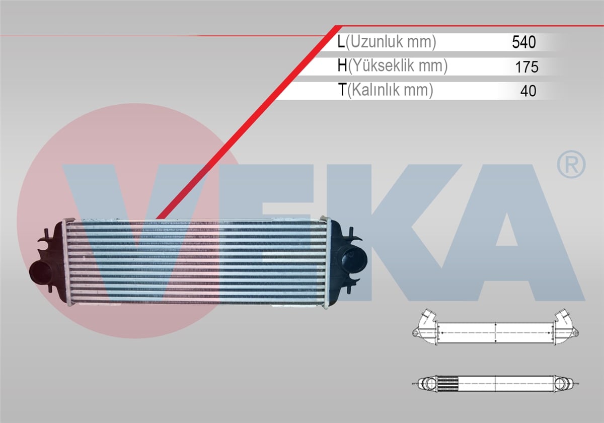 YEDEK PARÇATURBO RADYATÖRÜ (İNTERCOOLER) TRAFİC II FL 1.9 DCI 2001-2014VEKA42-3513