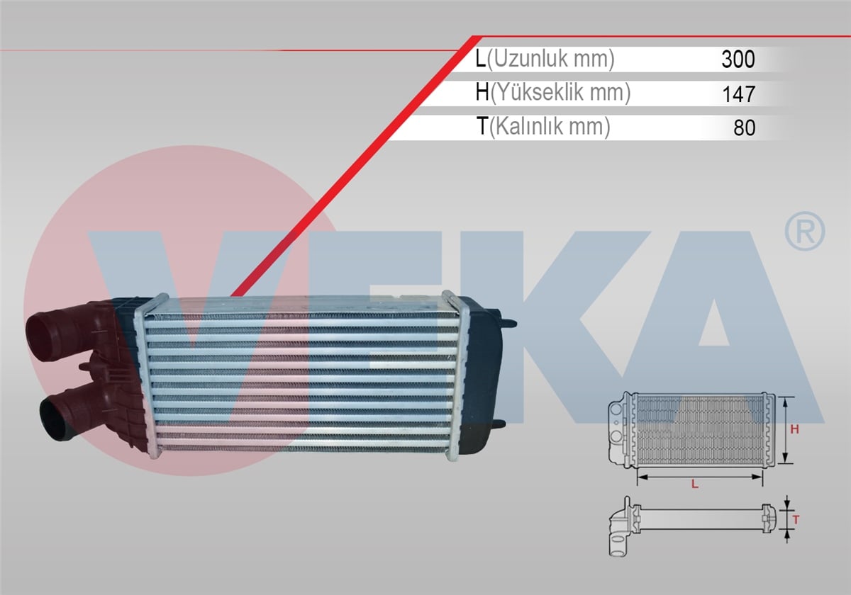 YEDEK PARÇATURBO RADYATÖRÜ (İNTERCOOLER) PEUGEOT 301 1.6 HDI 2012>VEKA42-3303