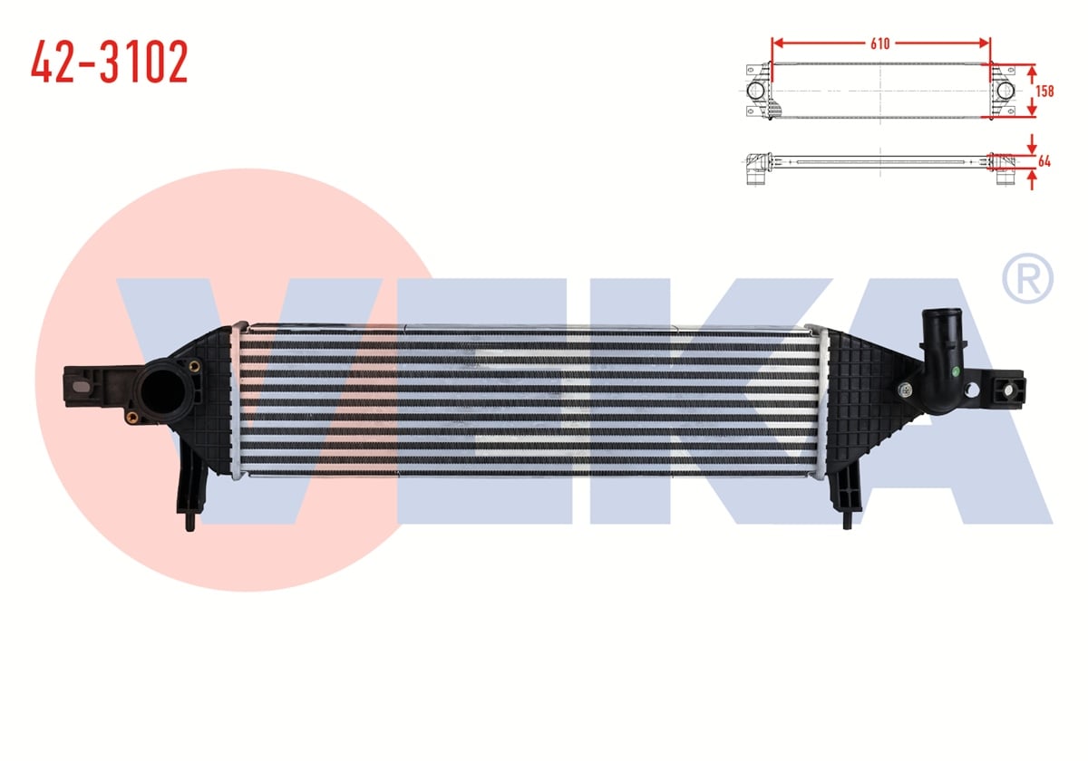 YEDEK PARÇATURBO RADYATÖRÜ (İNTERCOOLER) NISSAN QASHQAI J10 1.6 DCI 2011-2014VEKA42-3102