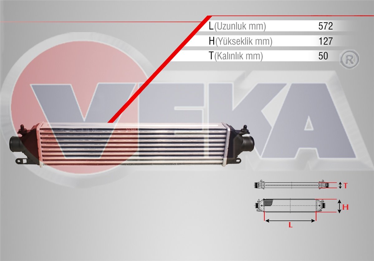 YEDEK PARÇATURBO RADYATÖRÜ (İNTERCOOLER) DOBLO 152263 1.3 MJT 2010>VEKA42-1806