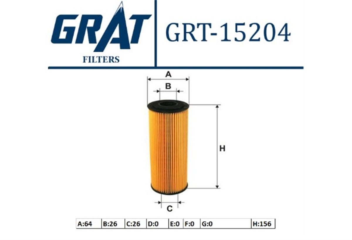 YEDEK PARÇAYAG FILTRESI  VW CADDY II GOLF IV-BORA-PASSAT-T5 1.9TDI  074115562 -GRT-15204GRATGRT-15204