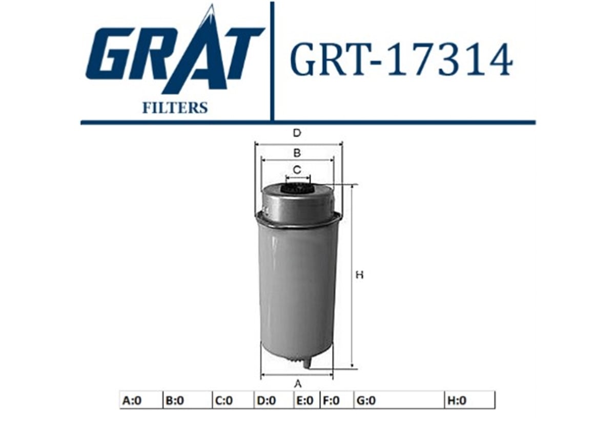 YEDEK PARÇAYAKIT FILTRESI  FORD  FORD TRANSIT 2000-2006 125HP V184 01-   -GRT-17314GRATGRT-17314