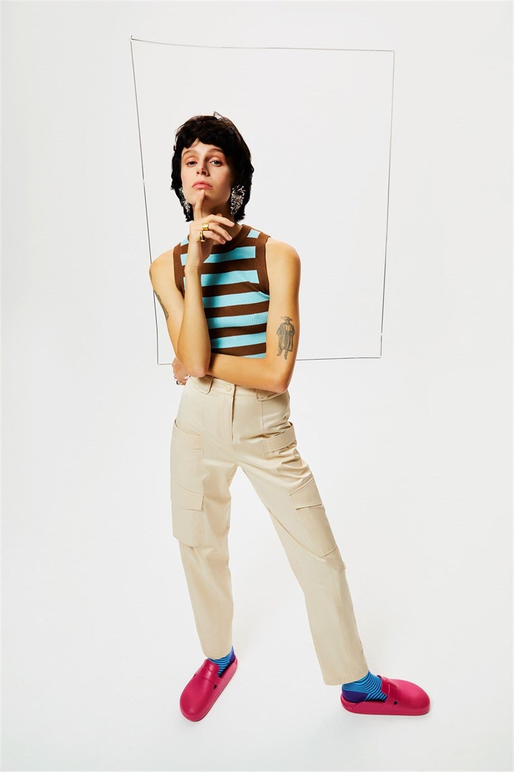 Beige Cargo Pants