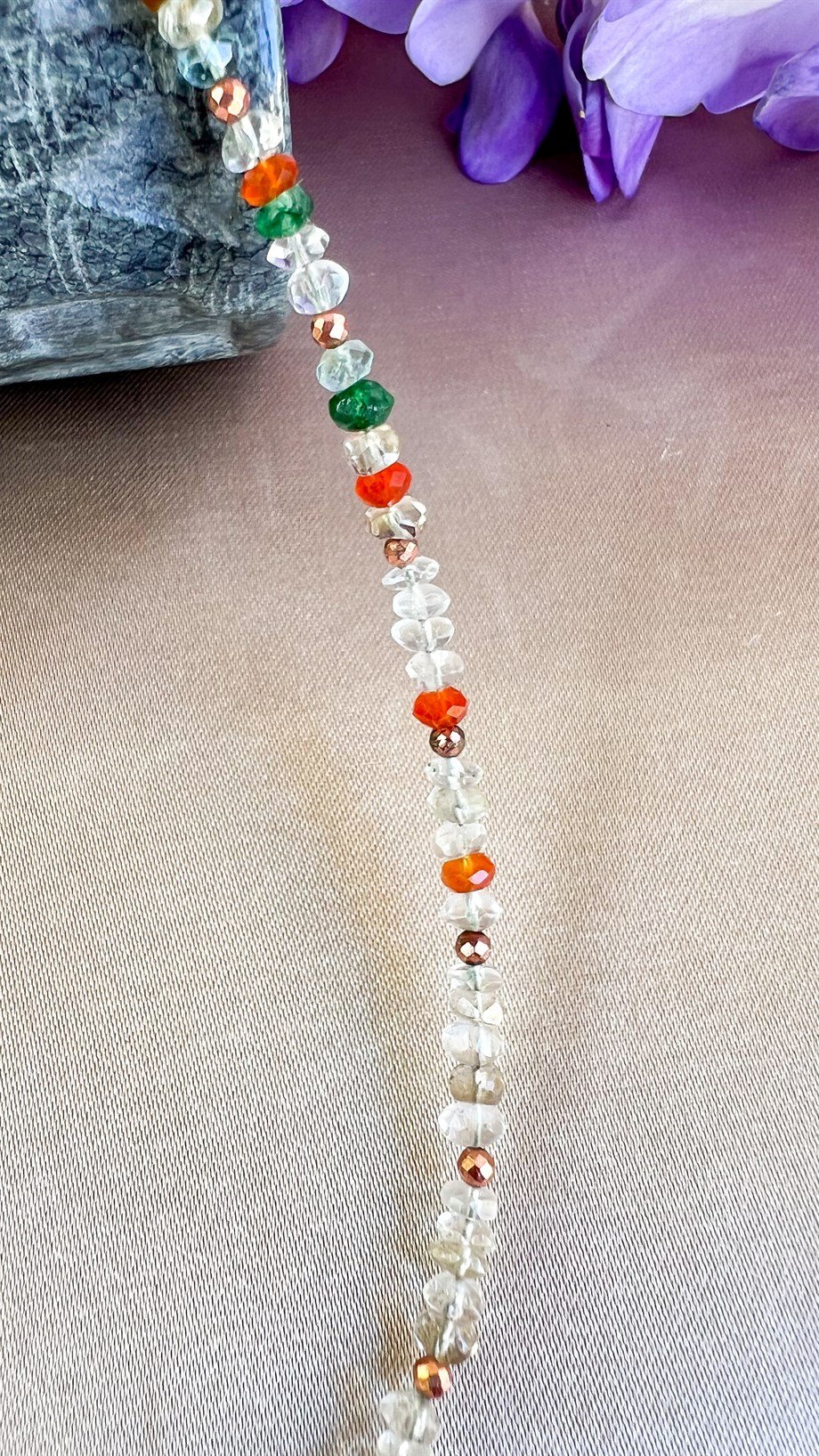  Akik, Yeşim , Sitrin , Garnet , Spinel Mix Kolye  