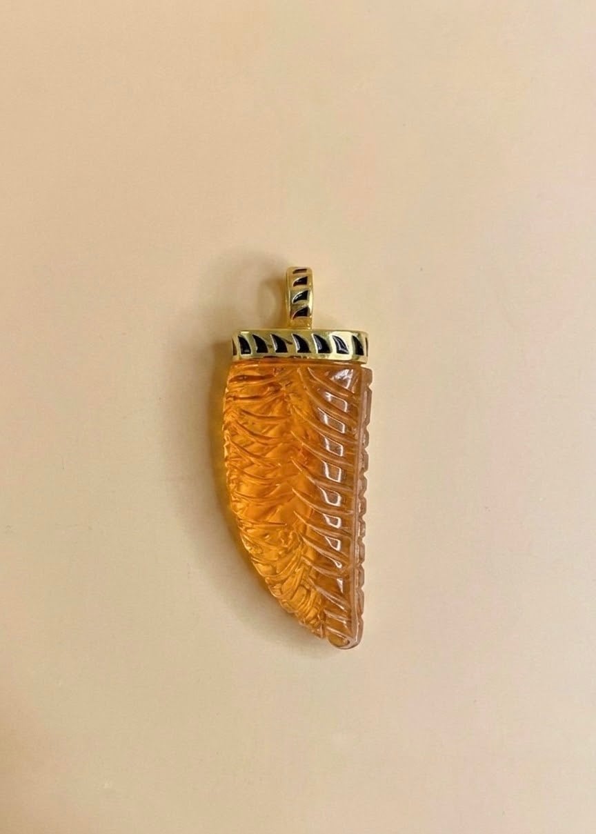 Citrine Yaprak Kolye Ucu