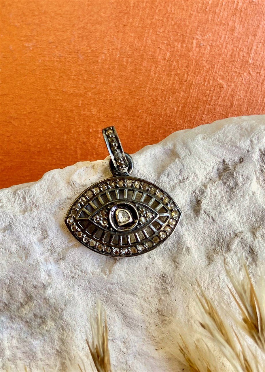 Evil Eye Ham Elmas Kolye Ucu Küçük