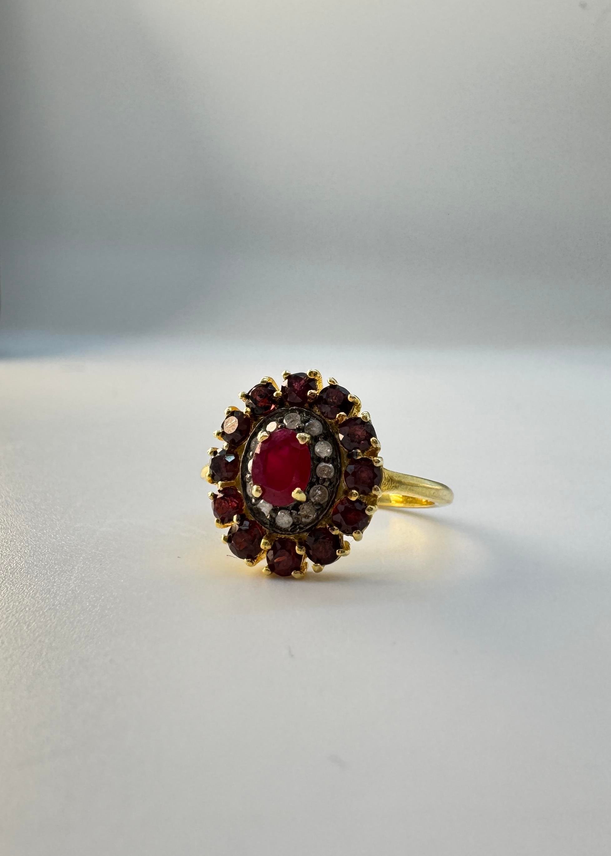 ham elmas garnet yüzük