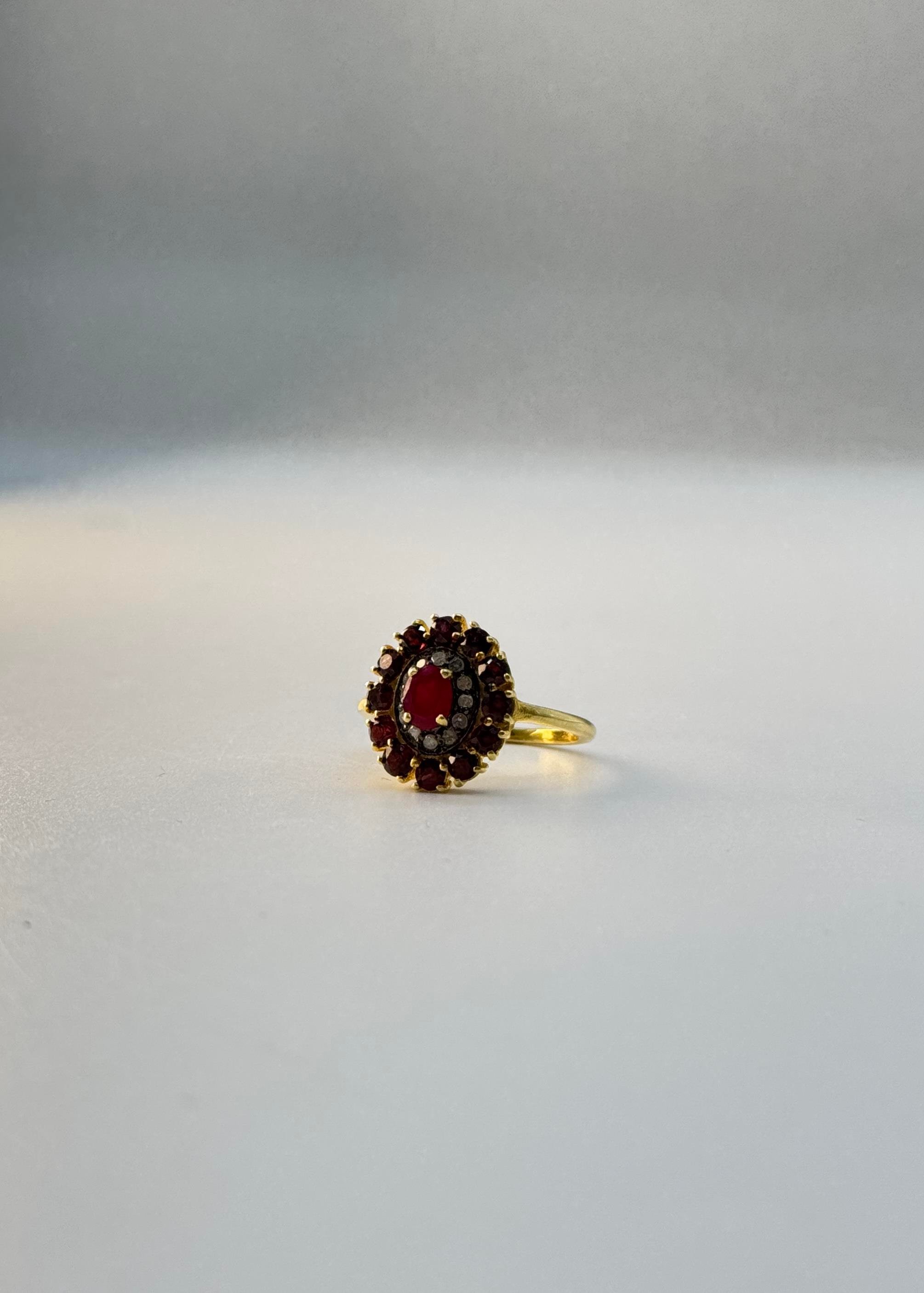ham elmas garnet yüzük
