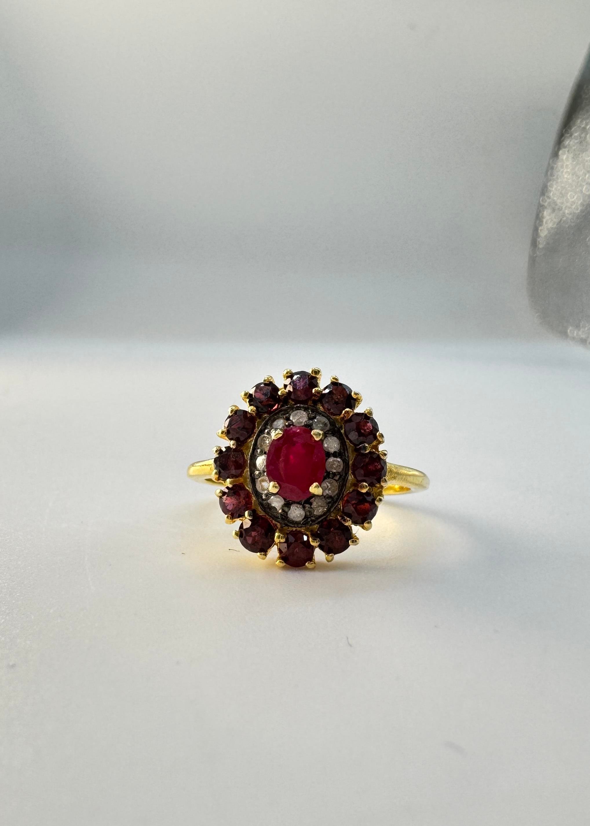 ham elmas garnet yüzük